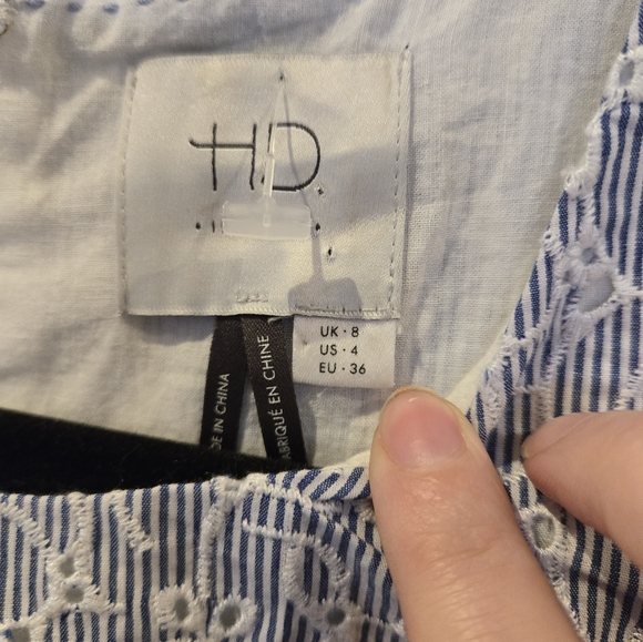 HD in Paris Eyelet Peplum Top Size 4 - Picture 5 of 9